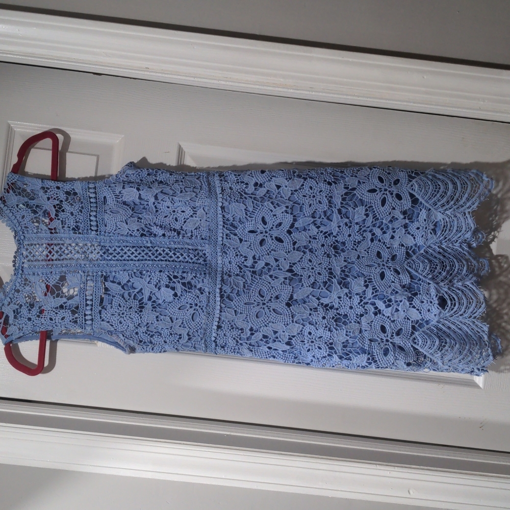 She & Sky Periwinkle crochet style dress
